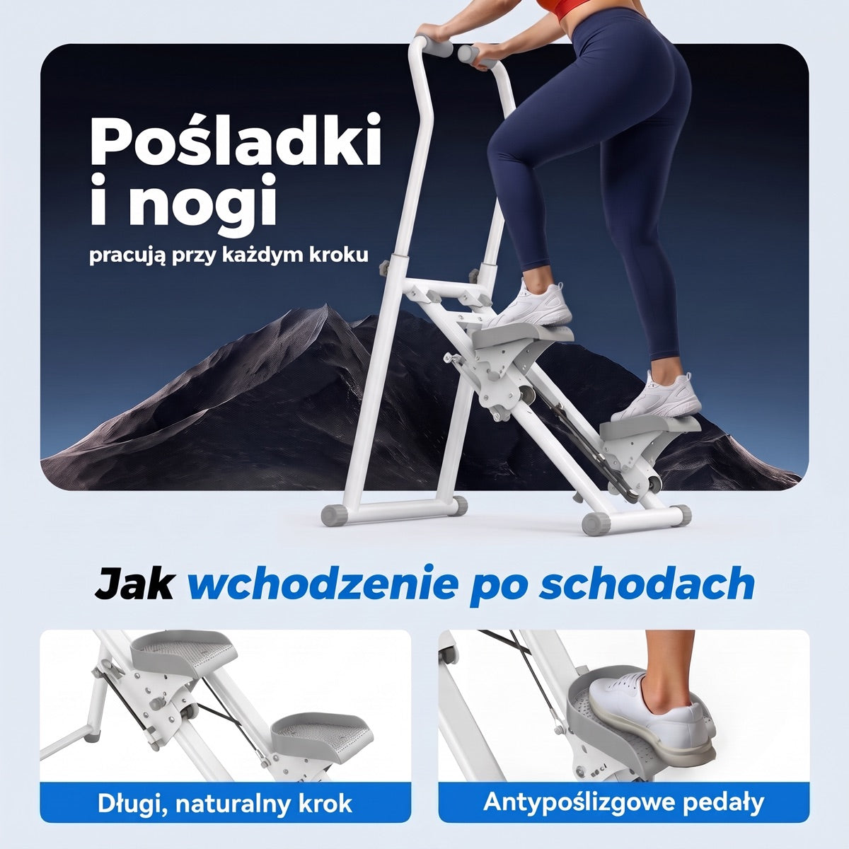 Pośladki i nogi pracują przy każdym kroku
